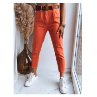 Cigaretové dámské kalhoty oranžové barvy v akci