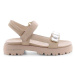 Semišové sandály Kennel & Schmenger Skill M dámské, béžová barva, na platformě, 31-47380