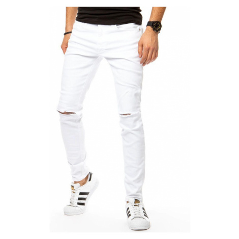 Dstreet Stylové bílé džíny s dírami