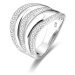 Beneto Stříbrný prsten se zirkony AGG329