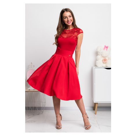 Červená áčková krátká sukně