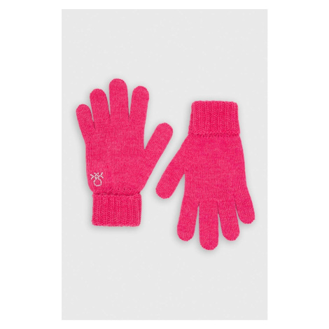 Dětské rukavice United Colors of Benetton růžová barva
