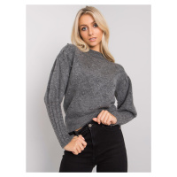 RUE PARIS Tmavě šedý dámský pletený svetr