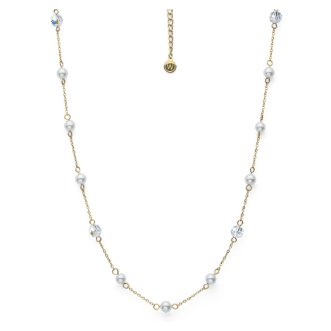 Oliver Weber Jemný pozlacený náhrdelník s perličkami Away 12257G