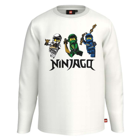 Dětská bavlněná košile s dlouhým rukávem Lego x Ninjago bílá barva, s potiskem Lego Wear