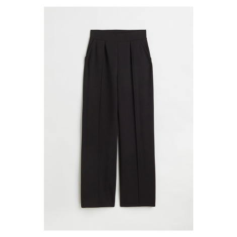H & M - Elegantní kalhoty's vysokým pasem - černá H&M