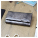 Luxusní velká dámská kožená peněženka Fredy, šedá