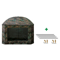 Suretti Deštník s bočnicí Full Cover 2man Camo 3,2m + set na podporu deštníku