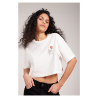 AC&Co / Altınyıldız Classics Oversize Fit Loose Fit 100% Cotton Printed Crew Neck Crop T-Shirt