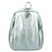Stylový dámský koženkový kabelko/batoh Cedra, stříbrný