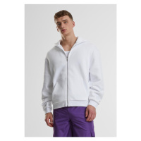 Fluffy Zip Hoody - white