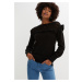 Bonprix BODYFLIRT svetr s krajkovým vzorem Barva: Černá, Mezinárodní