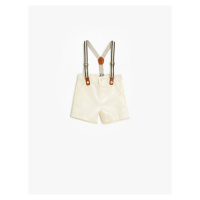 Koton Linen-Mixed Strap Shorts with Pocket