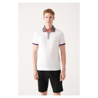 Avva Men's White 100% Cotton Polo Neck Regular Fit T-shirt