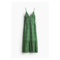 H & M - Dlouhé šaty se stahovací šňůrkou - zelená