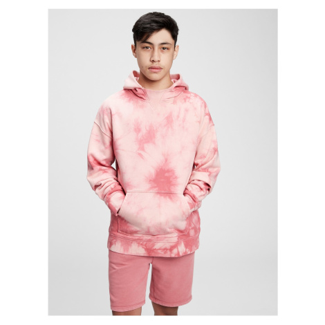Růžová klučičí mikina GAP Dip-dye hoodie