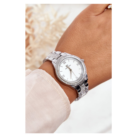 Masivní ocelové hodinky se zirkony Giorgio&Dario Silver Kesi