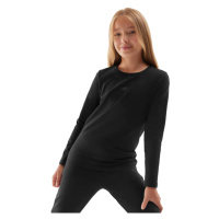 4F JUNIOR-LONGSLEEVE-JAW23TLONF141-20S-DEEP BLACK Černá