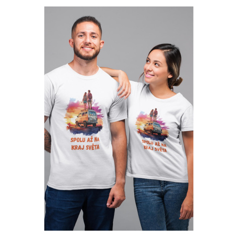 Trička pro páry Spolu až na kraj světa Barva: Bílá, Dámska