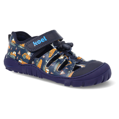 Barefoot sandály Koel - Madison Print Blue vegan modré Koel4kids