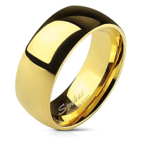 Hladký ocelový prsten ve zlaté barvě - 8 mm