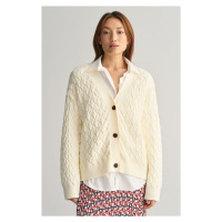 KARDIGAN GANT TEXTURED COTTON CARDIGAN bílá