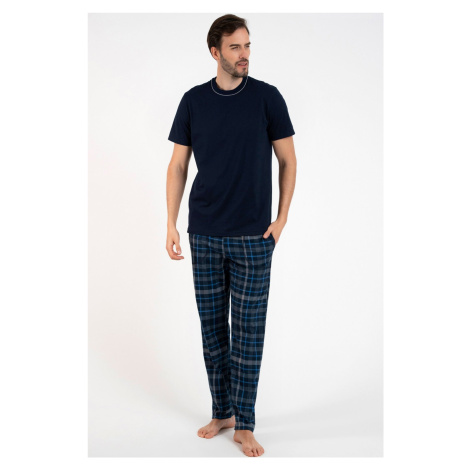 Pánské pyžamo Italian Fashion Ruben - bavlna Tmavě modrá