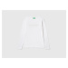Benetton, Long Sleeve White T-shirt In 100% Cotton