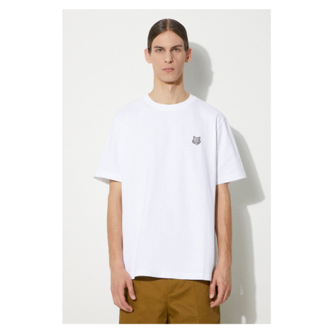 Bavlněné tričko Maison Kitsuné Bold Fox Head Patch Comfort Tee Shirt bílá barva, MM00108KJ0118 MAISON KITSUNÉ