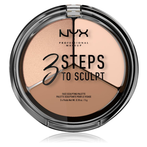 NYX Professional Makeup 3 Steps To Sculpt konturovací paletka odstín 01 Fair 15 g