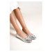 Capone Outfitters Hana Trend Women's Bow Silver Balcony Flats