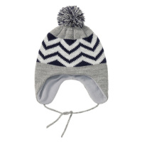 lupilu® Dětská pletená čepice (šedá/modrá)