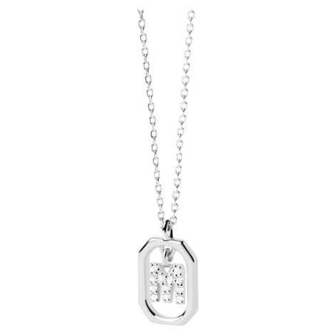 PDPAOLA Půvabný stříbrný náhrdelník písmeno "M" LETTERS CO02-524-U (řetízek, přívěsek)