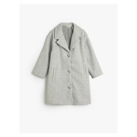 Koton Long Coat Button Closure with Pocket Detail