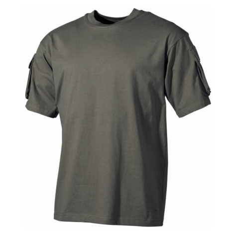 Tričko US T-Shirt s kapsami na rukávech 1/2 olivové Max Fuchs