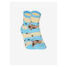 Béžovo-modré dětské veselé ponožky Dedoles Psi a pruhy