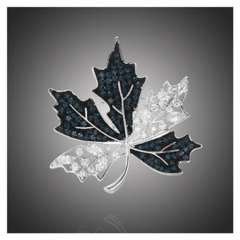 Éternelle Luxusní podzimní brož se zirkony Luz - javorový list B8055-LXT0515A Stříbrná