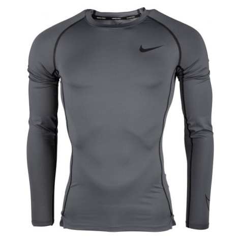 Nike NP DF TIGHT TOP LS M Pánské triko s dlouhým rukávem, tmavě šedá, velikost