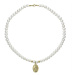 Manoki Perlový náhrdelník Celeste Gold - medailonek Panna Maria WA513G Zlatá 41 cm + 3 cm (prodl