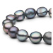 Gaura Pearls Perlový náramek Karina - barokní černá sladkovodní perla BDB410-B Černá 19 cm + 3 c