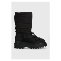 Sněhule Calvin Klein Jeans FLATFORM SNOW BOOT NYLON WN černá barva, YW0YW01146