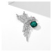 Éternelle Luxusní brož se smaragdovým krystalem B8076-X2669-1-175 Stříbrná