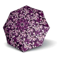 Doppler Holzstock Automatic Odeur - dámský holový vystřelovací deštník, fialová, květinový