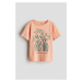 H & M - Bavlněné tričko's potiskem - oranžová