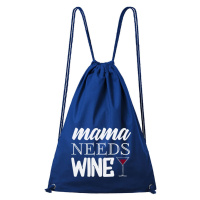 DOBRÝ TRIKO Bavlněný batoh Mama needs wine Barva: Královsky modrá
