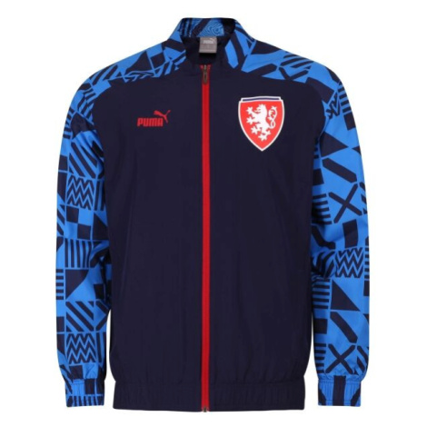 Puma FACR PREMATCH JACKET Pánská fotbalová bunda, tmavě modrá, velikost