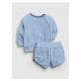 Modrý klučičí baby set knit outfit