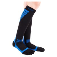 Compression Knee-High prstové kompresní podkolenky ToeToe Černá / Modrá S 1 pár