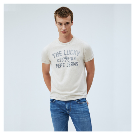 Pepe Jeans pánské béžové triko
