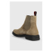 Semišové boty HUGO Iker pánské, béžová barva, 50497807